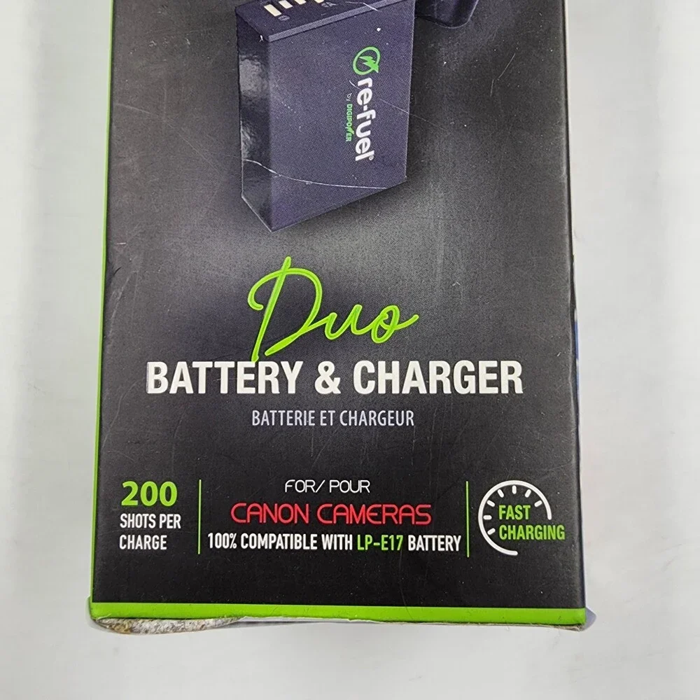 Re-Fuel By Digipower Canon Camera Duo Battery & Charger Fast Charging - Black